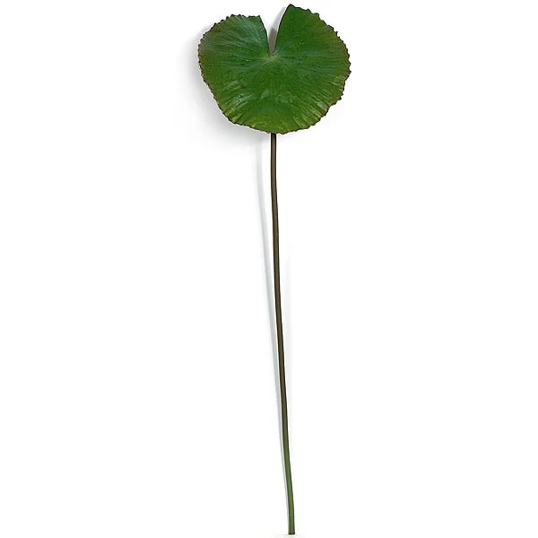 35" Artificial Foam Water Lily Leaf Stem -Green/Mauve (Pack of 6)