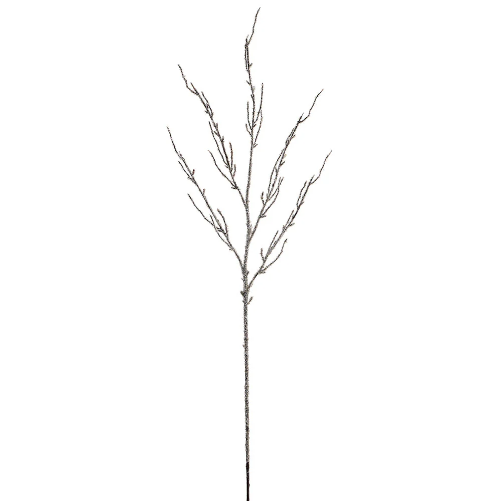 35" Glittered Artificial Twig Stem -Brown (Pack of 12)