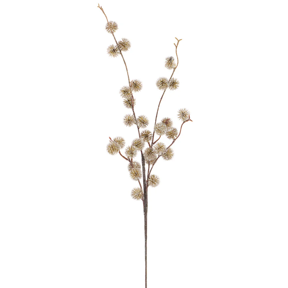 35" Globe Thistle Artificial Flower Stem -Beige (Pack of 12)