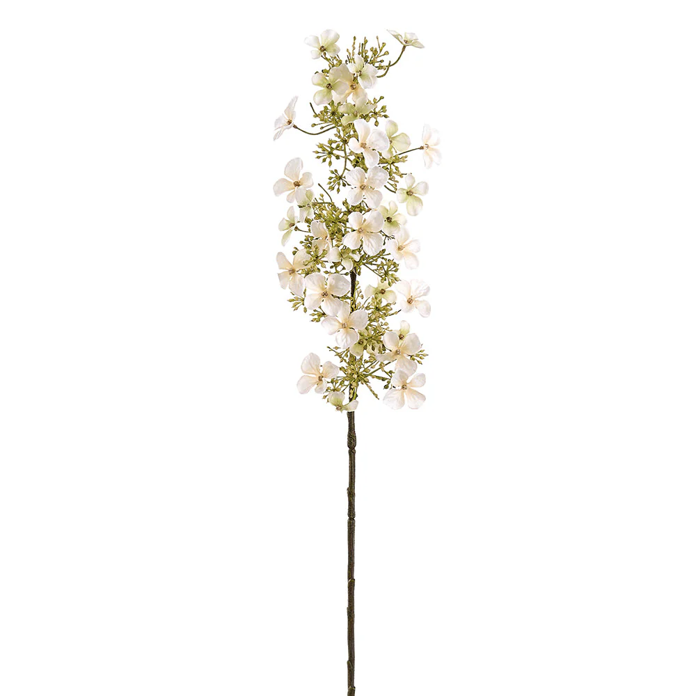 35" Hydrangea Silk Flower Stem -Cream (Pack of 12)