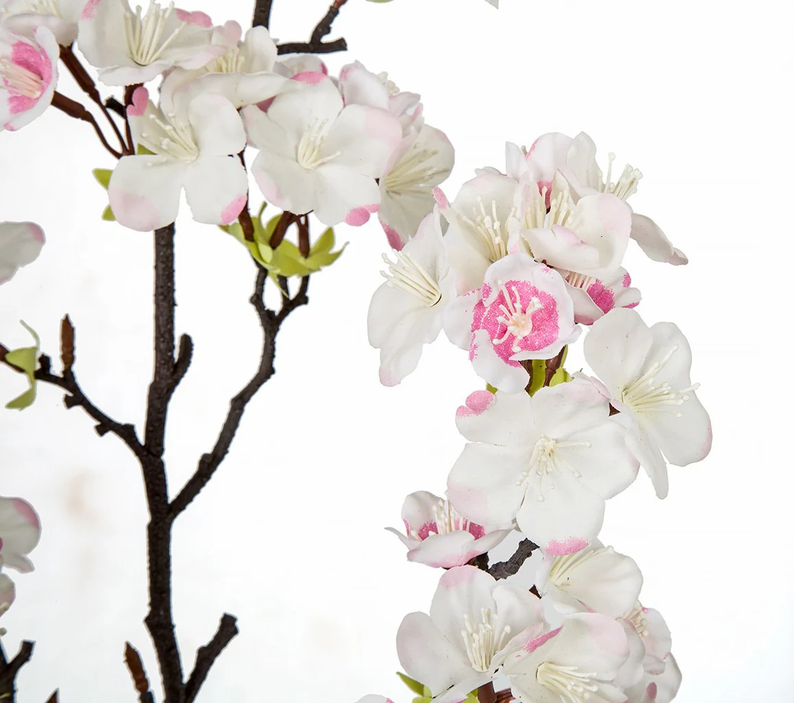 35" IFR Artificial Apple Blossom Flower Spray Branch -Cream/Pink (Pack of 6) - Image 2