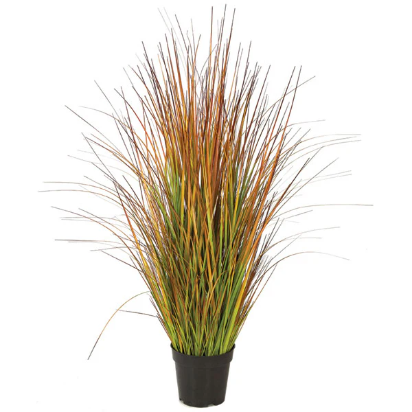 35" IFR PVC Onion Grass Artificial Plant w/Pot -Fall (Pack of 2)