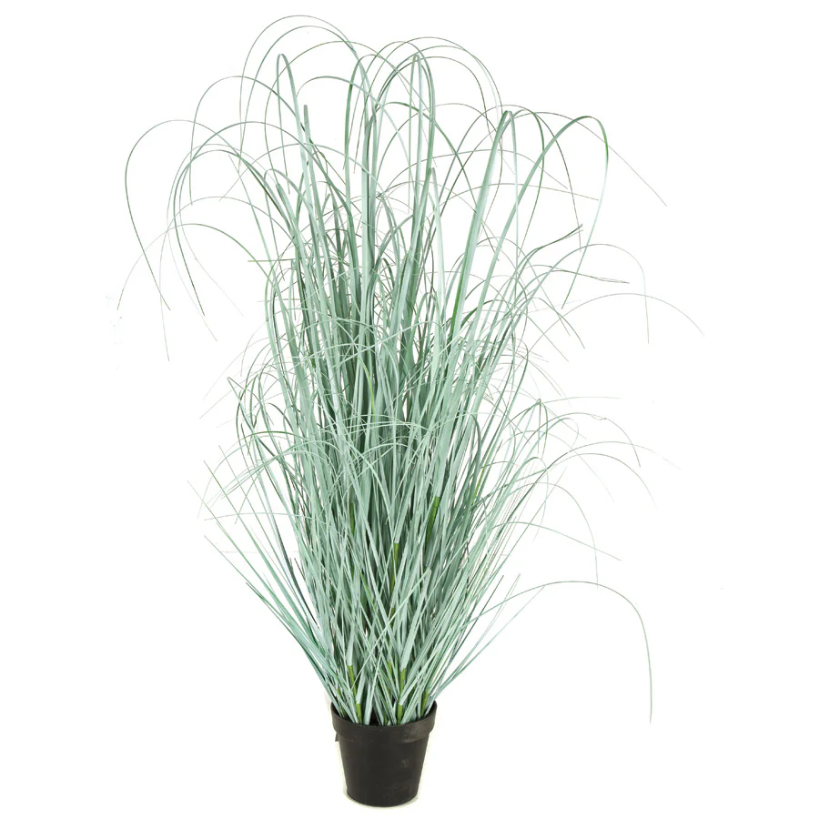 35" IFR PVC Onion Grass Artificial Plant w/Pot -Mint Green/Blue (Pack of 2)