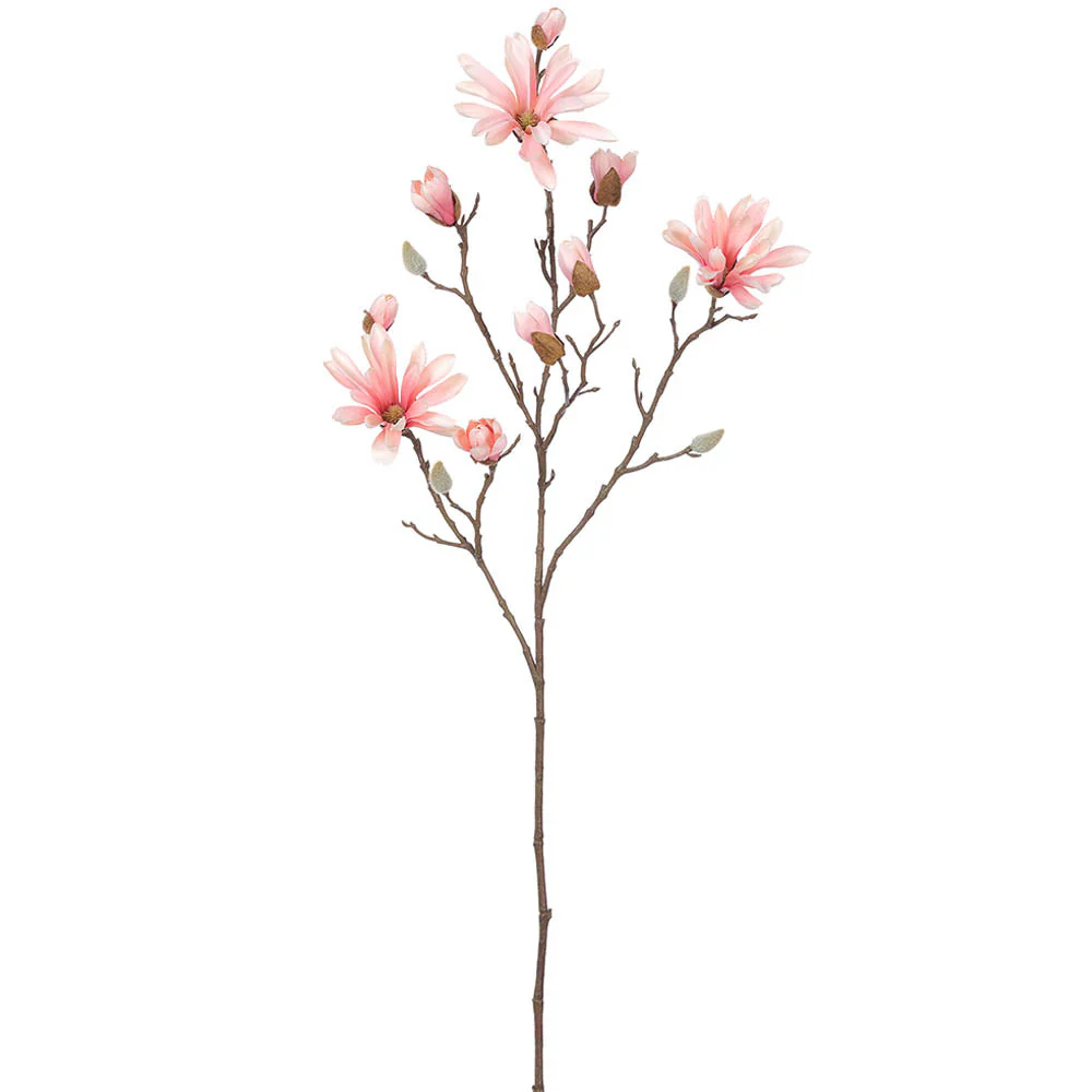 35" Japanese Magnolia Silk Flower Stem -Peach (Pack of 12)