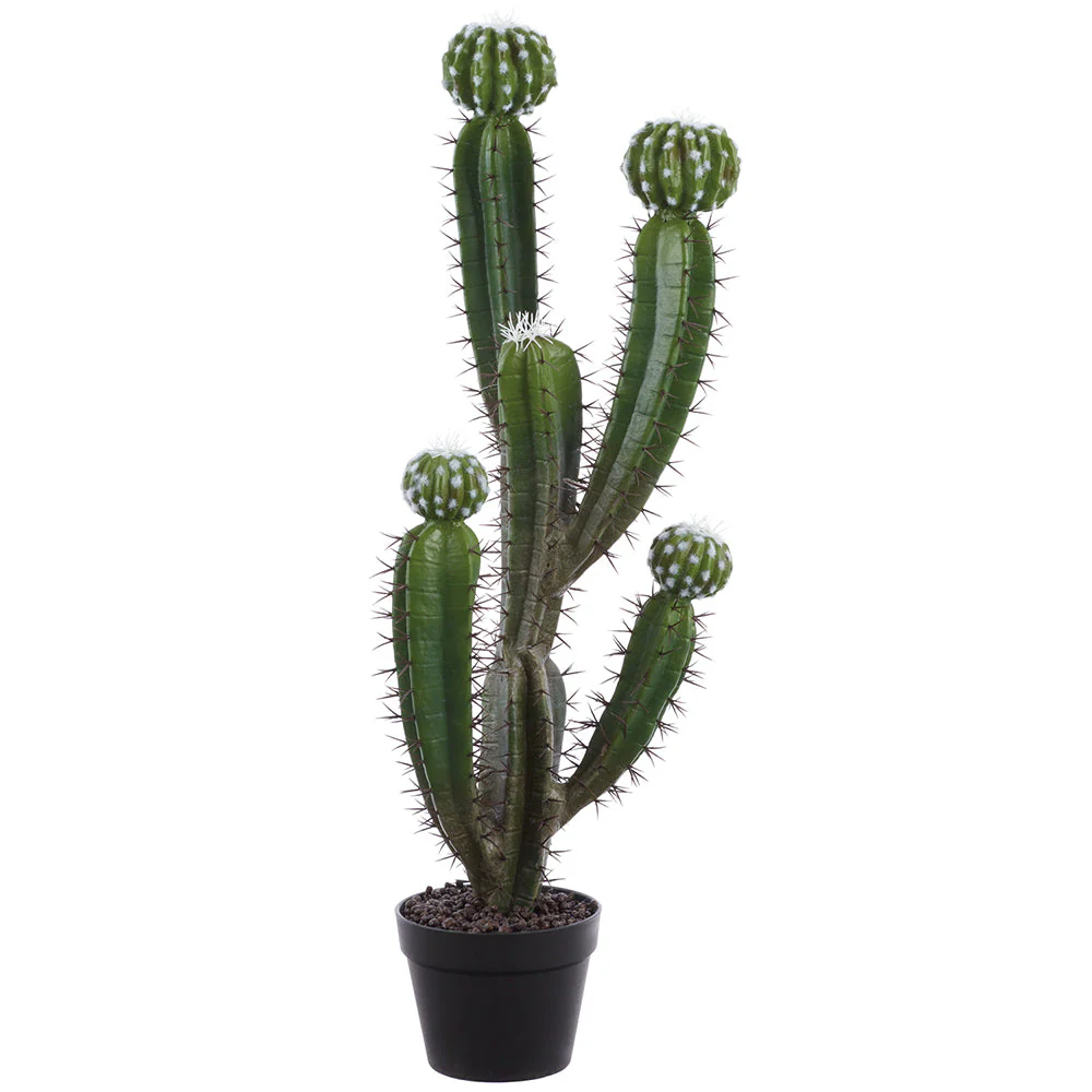 35" Peruvian Cactus Artificial Plant w/Plastic Pot -Green (Pack of 2)