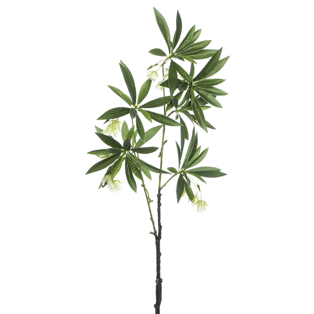 35" Silk Japanese Blueberry Blossom Flower Stem -White (Pack of 12)