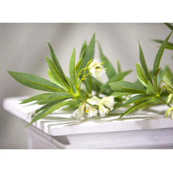 35" Silk Japanese Blueberry Blossom Flower Stem -White (Pack of 12) - Image 2