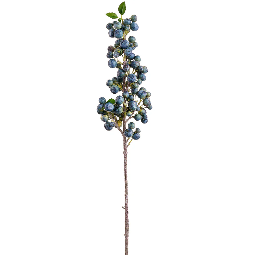 36.5" Artificial Crabapple Fruit Stem -Blue (Pack of 12)