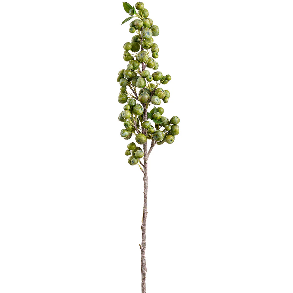36.5" Artificial Crabapple Fruit Stem -Green (Pack of 12)