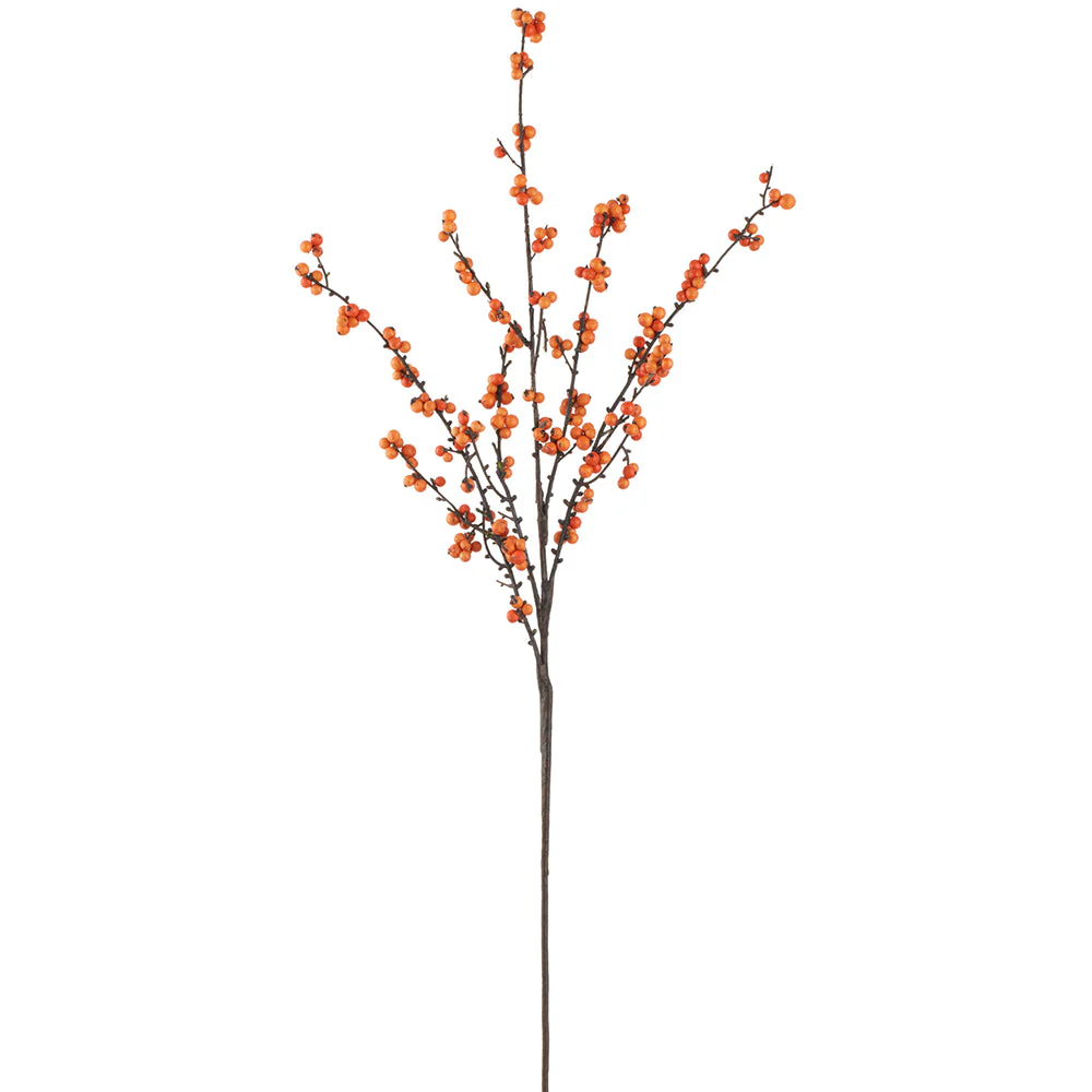 36" Artificial Berry Stem -Orange (Pack of 12)