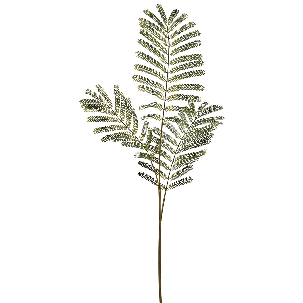 36" Artificial Delonix Regia Leaf Stem -Green (Pack of 24)