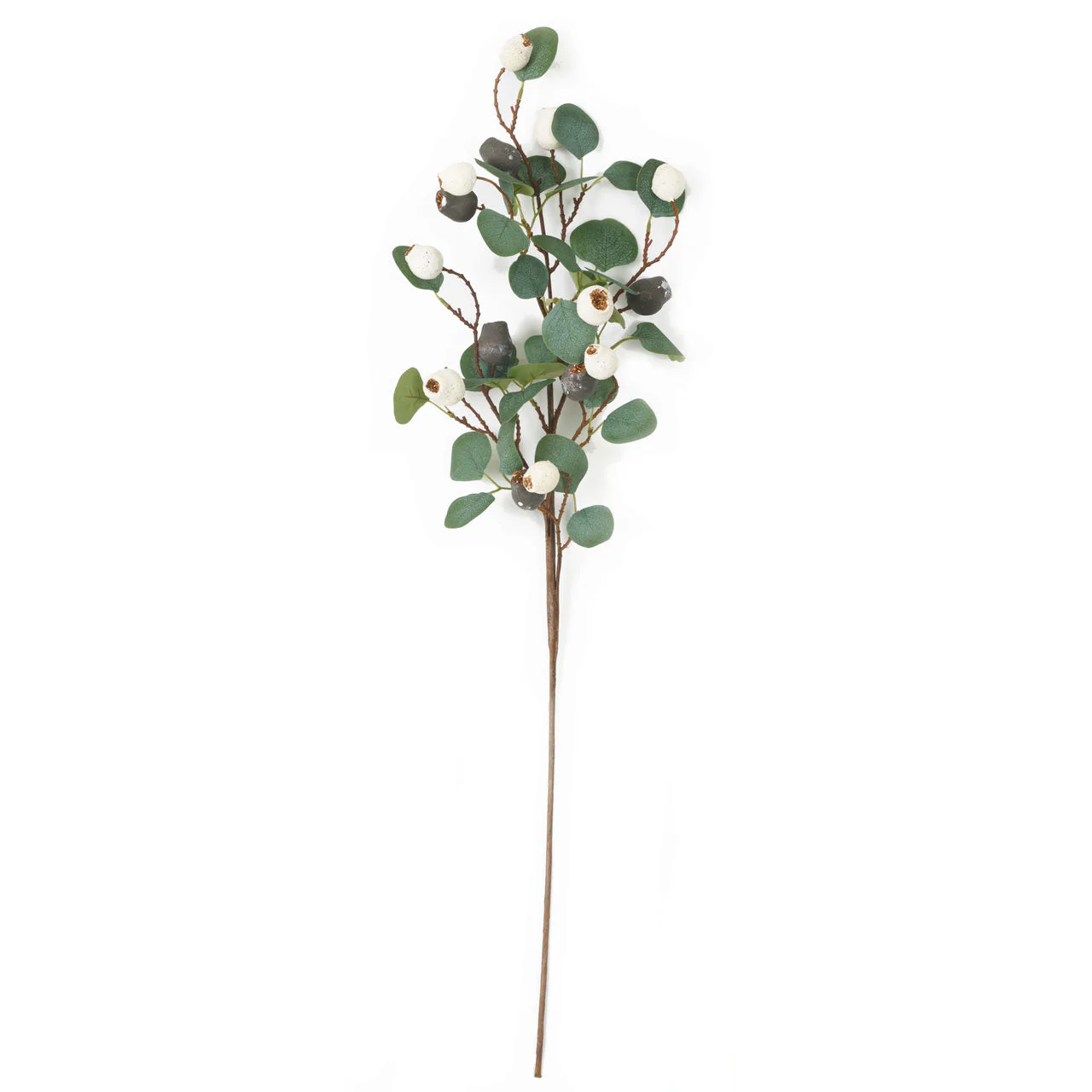 36" Artificial Eucalyptus Leaf & Mixed Berry Stem -White/Gray (Pack of 12)