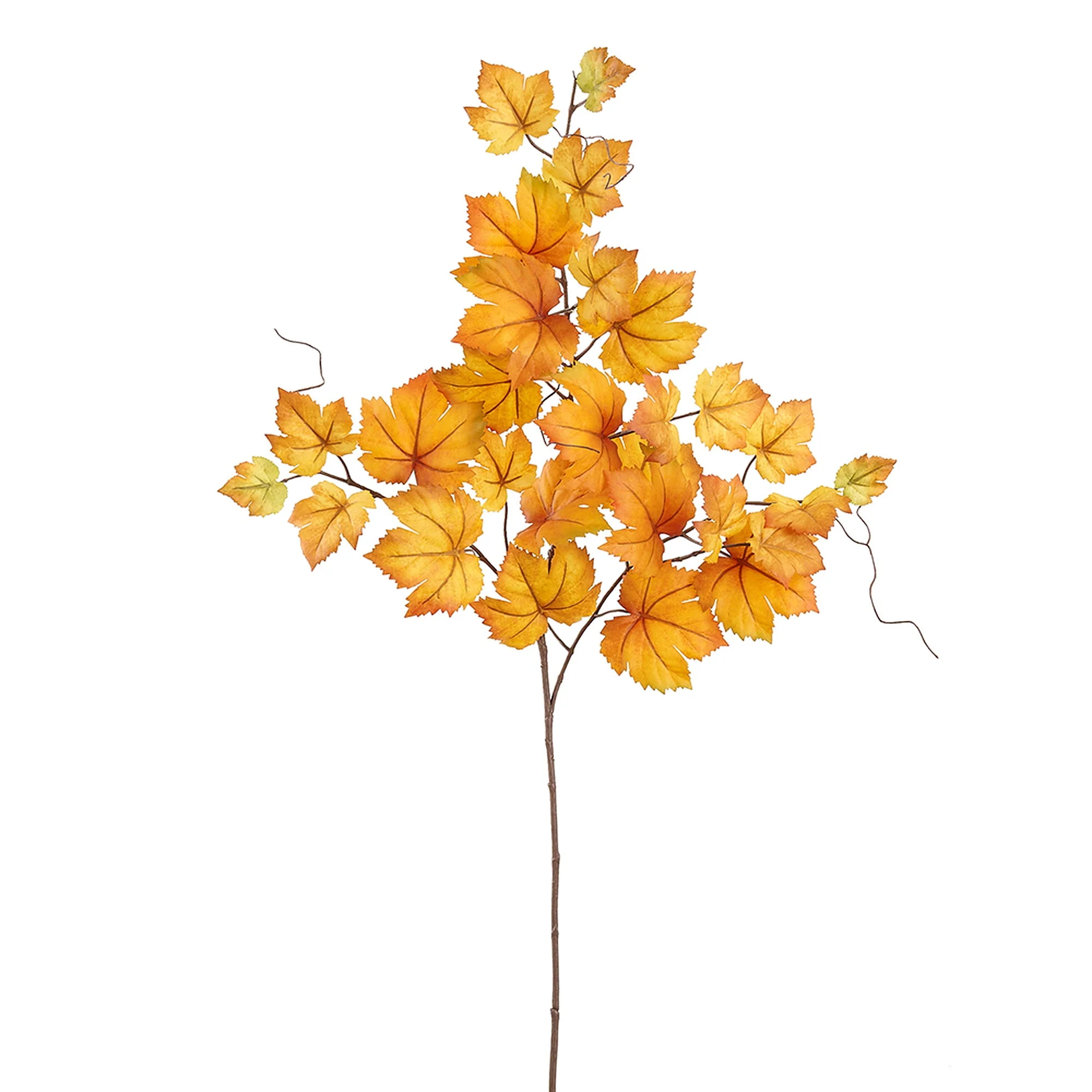 36" Artificial Grape Leaf Stem -Mustard/Green (Pack of 12)