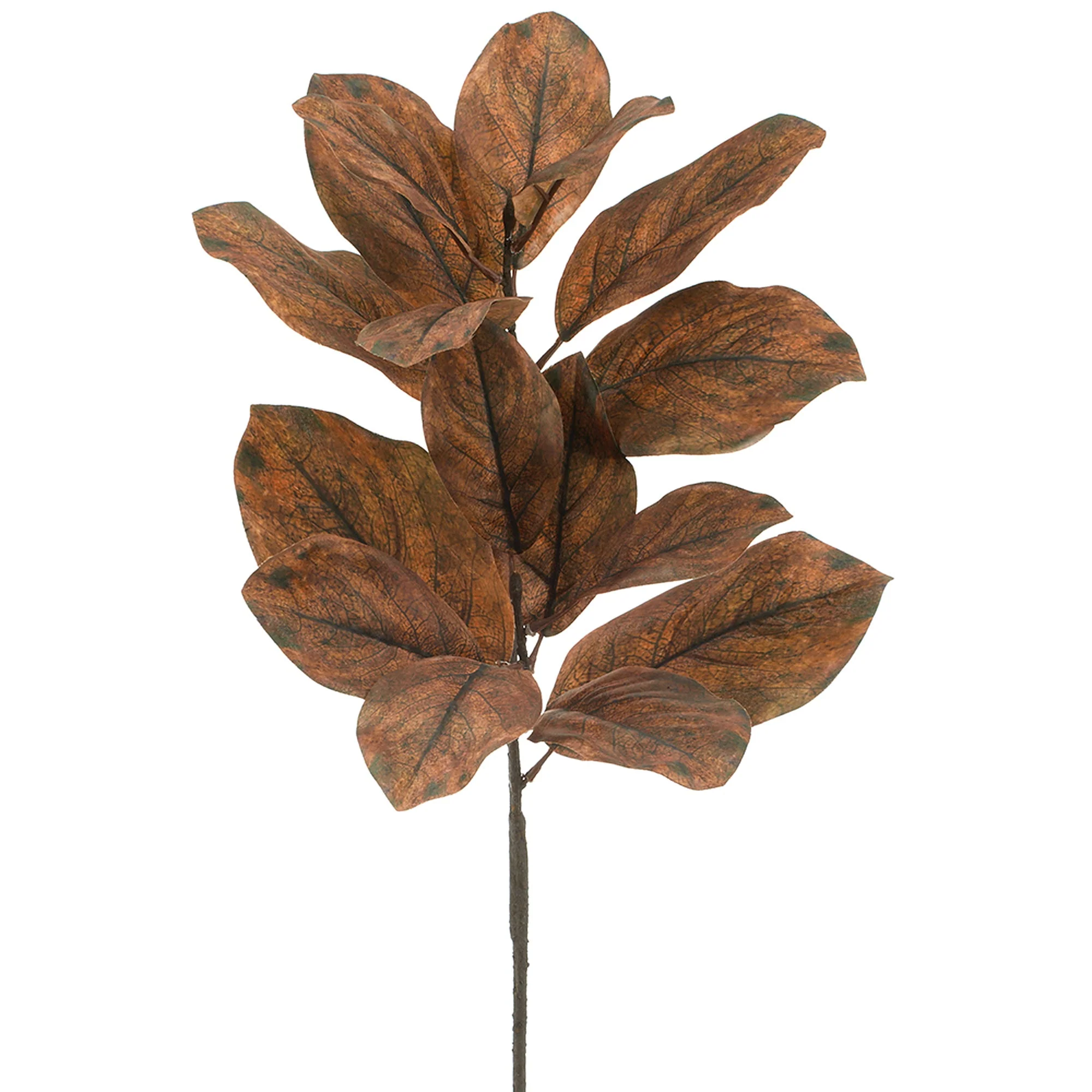 36" Artificial Magnolia Leaf Stem -Brown (Pack of 8)