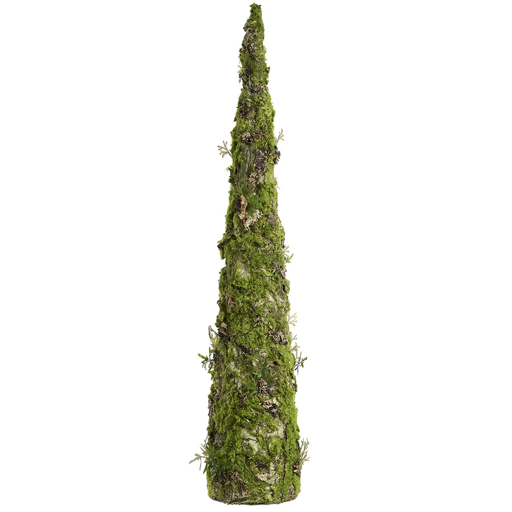 36" Artificial Moss Cone-Shaped Topiary -Green (Pack of 2)
