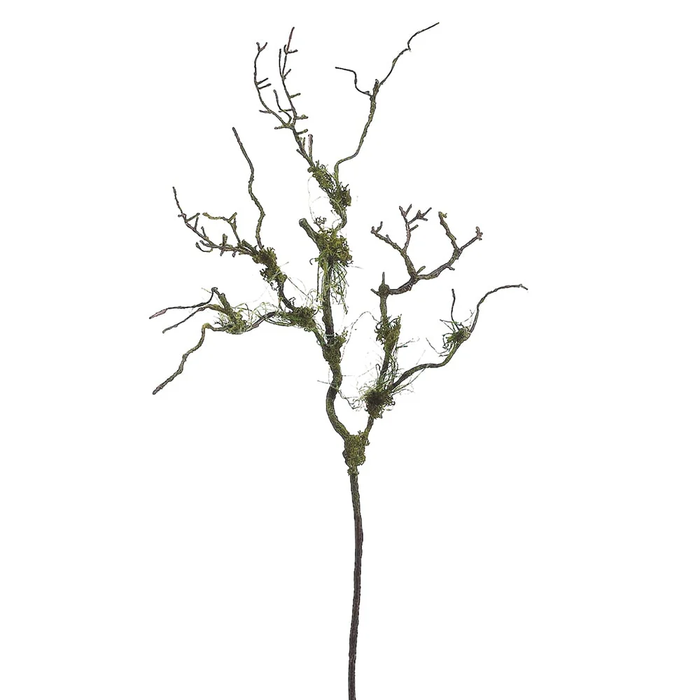 36" Artificial Moss Twig Branch Stem -Green/Brown (Pack of 6)