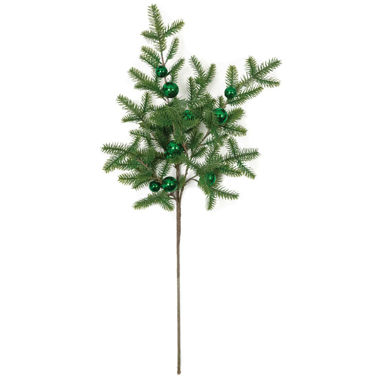 36" Artificial Pine & Shiny Ball Stem -Green (Pack of 12)