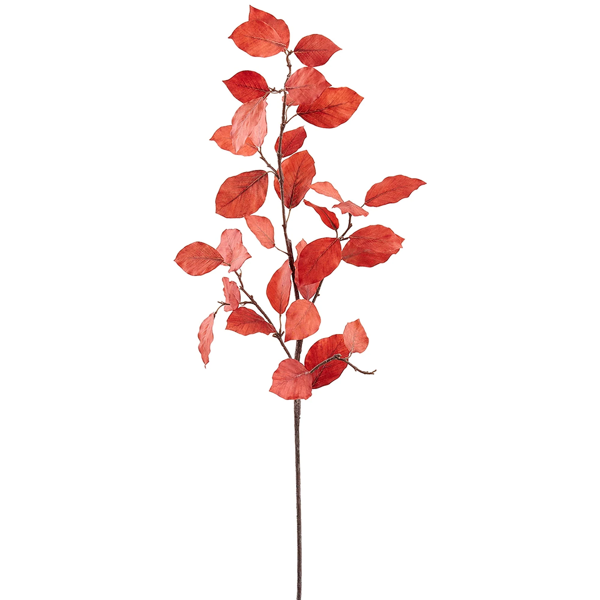 36" Elm Leaf Artificial Stem -Flame (Pack of 12)