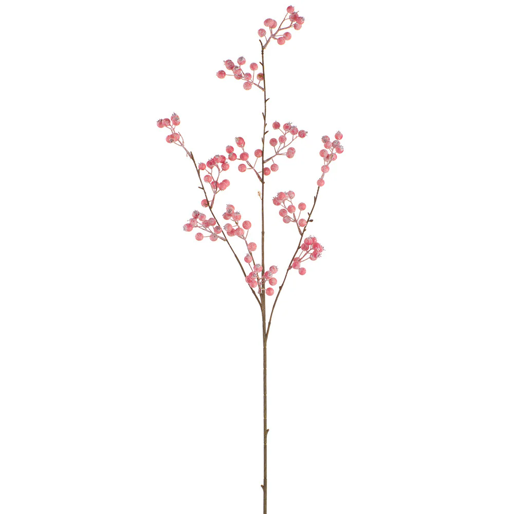 36" Faux Berry Stem -Pink (Pack of 6)
