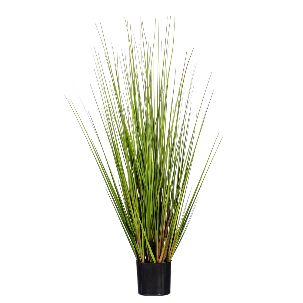 36" Flax Grass Artificial Plant w/Pot -Green/Burgundy