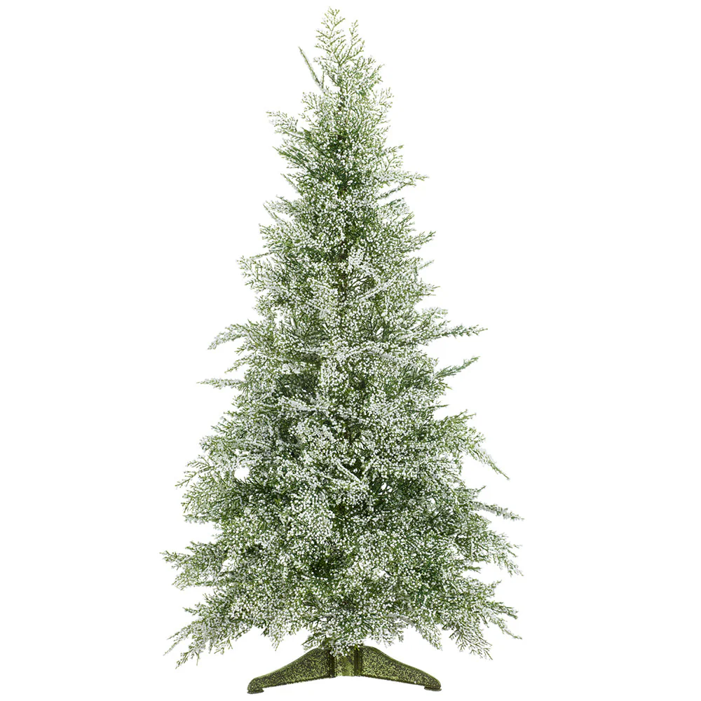 36" Glittered Artificial Mini Berry Tree w/Stand -Green/White (Pack of 2)