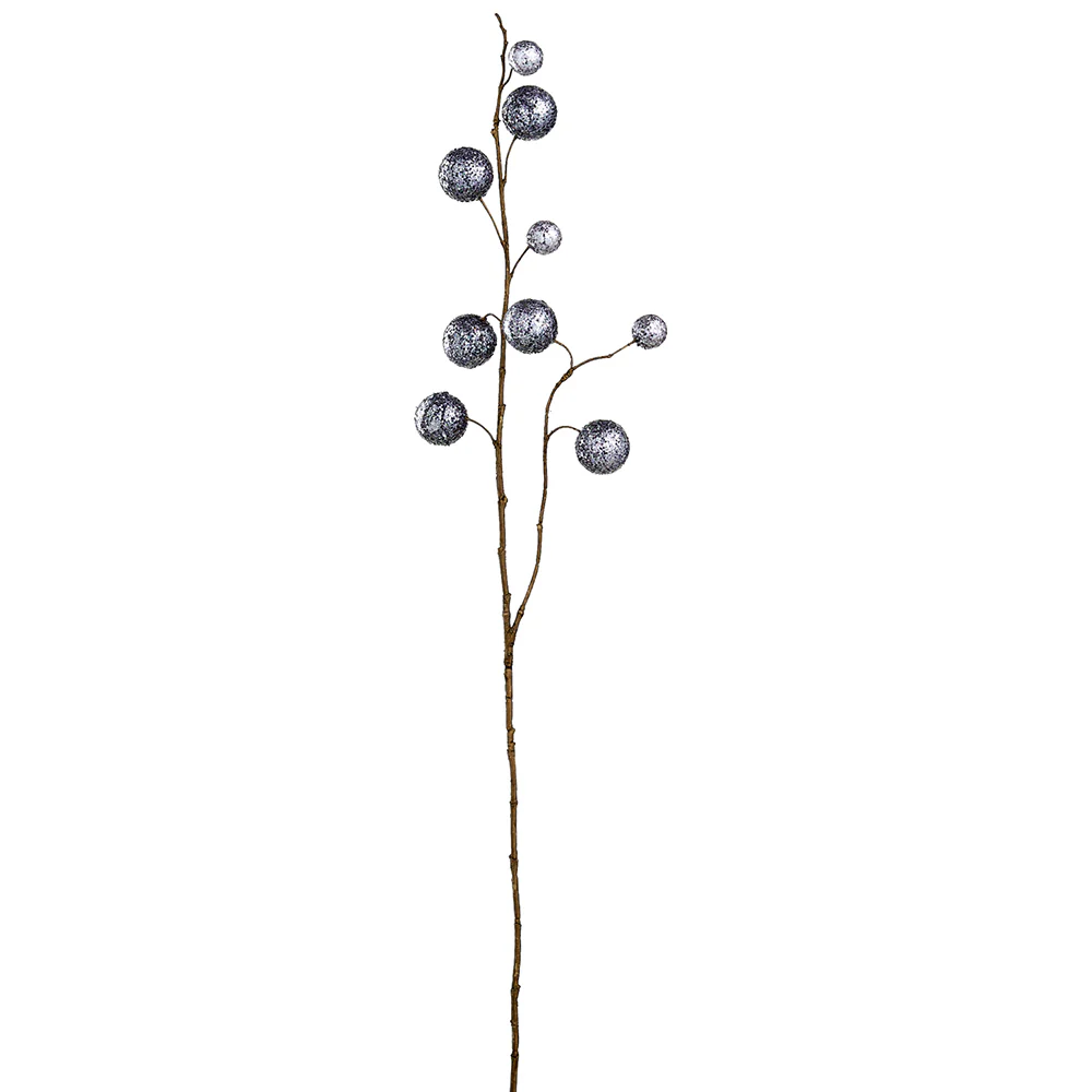36" Glittered Artificial Ornamental Ball Stem -Lavender (Pack of 12)