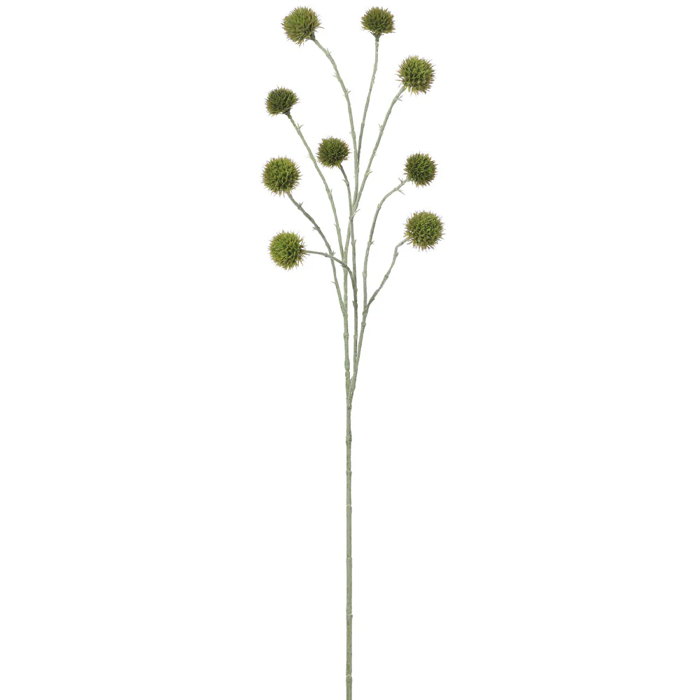 36" Globe Thistle Artificial Flower Stem -Green (Pack of 12)