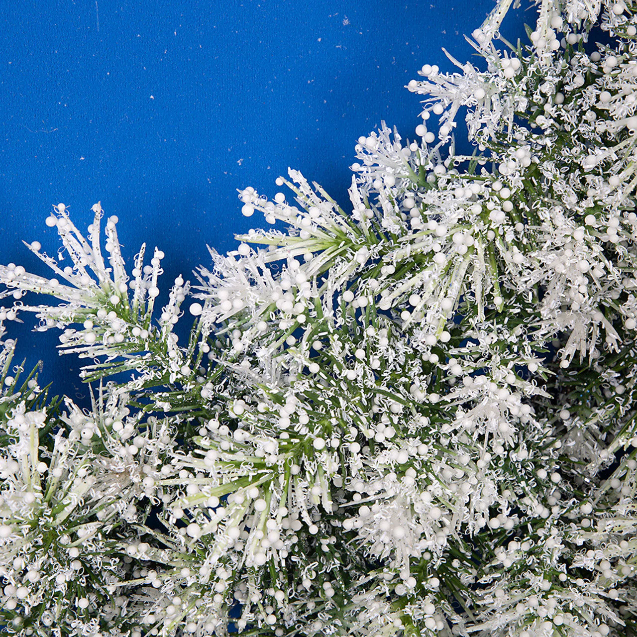 36" Iced Artificial Pine Wreath -White/Green - Image 2