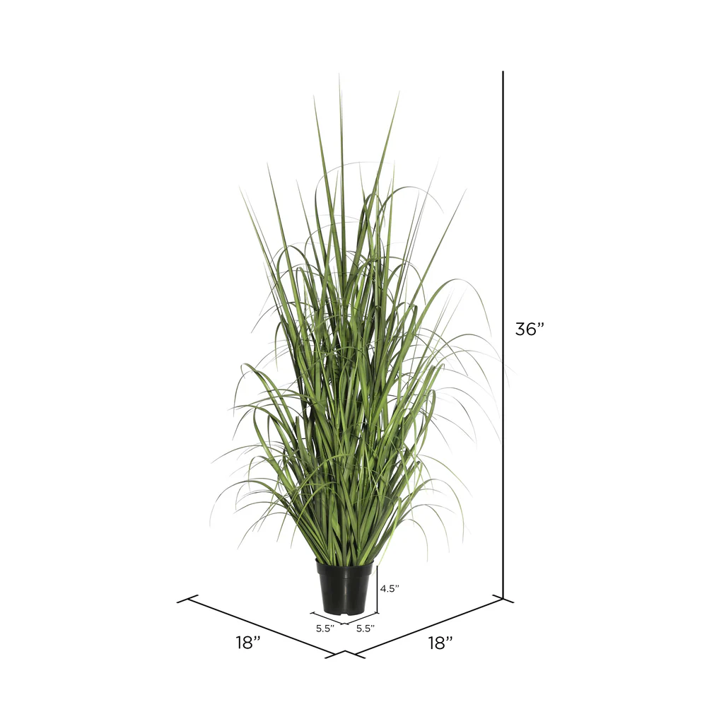 36" IFR PVC Ryegrass Artificial Plant w/Pot -Green - Image 3