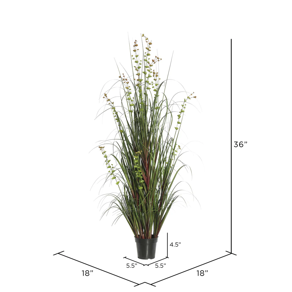 36" IFR PVC Seeded Eucalyptus Grass Artificial Plant w/Pot -Green - Image 3