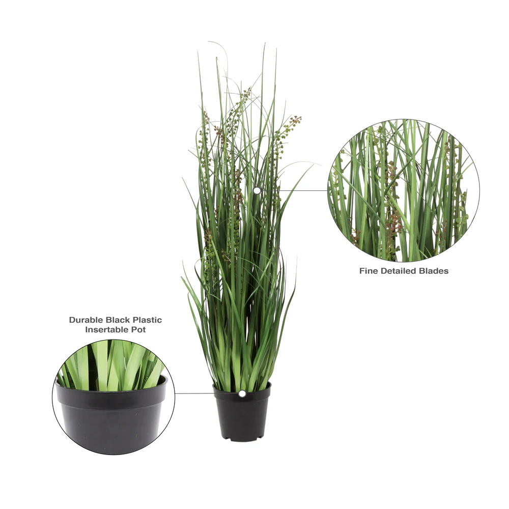 36" IFR PVC Sheep's Grass Artificial Plant w/Pot -Green - Image 7