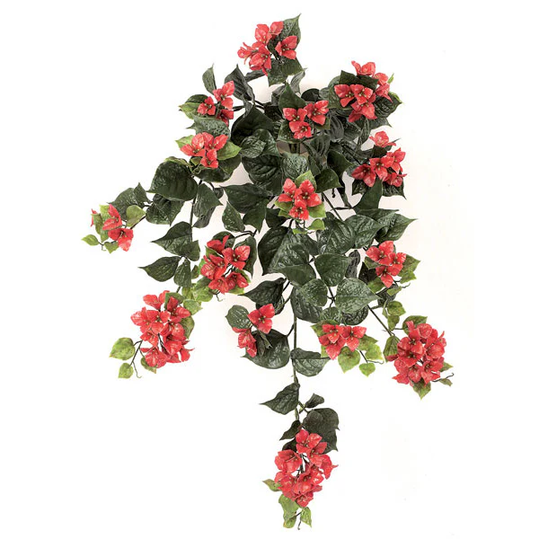 36" Outdoor UV-Proof Artificial Bougainvillea Flower Bush -Wine/Red (Pack of 4)