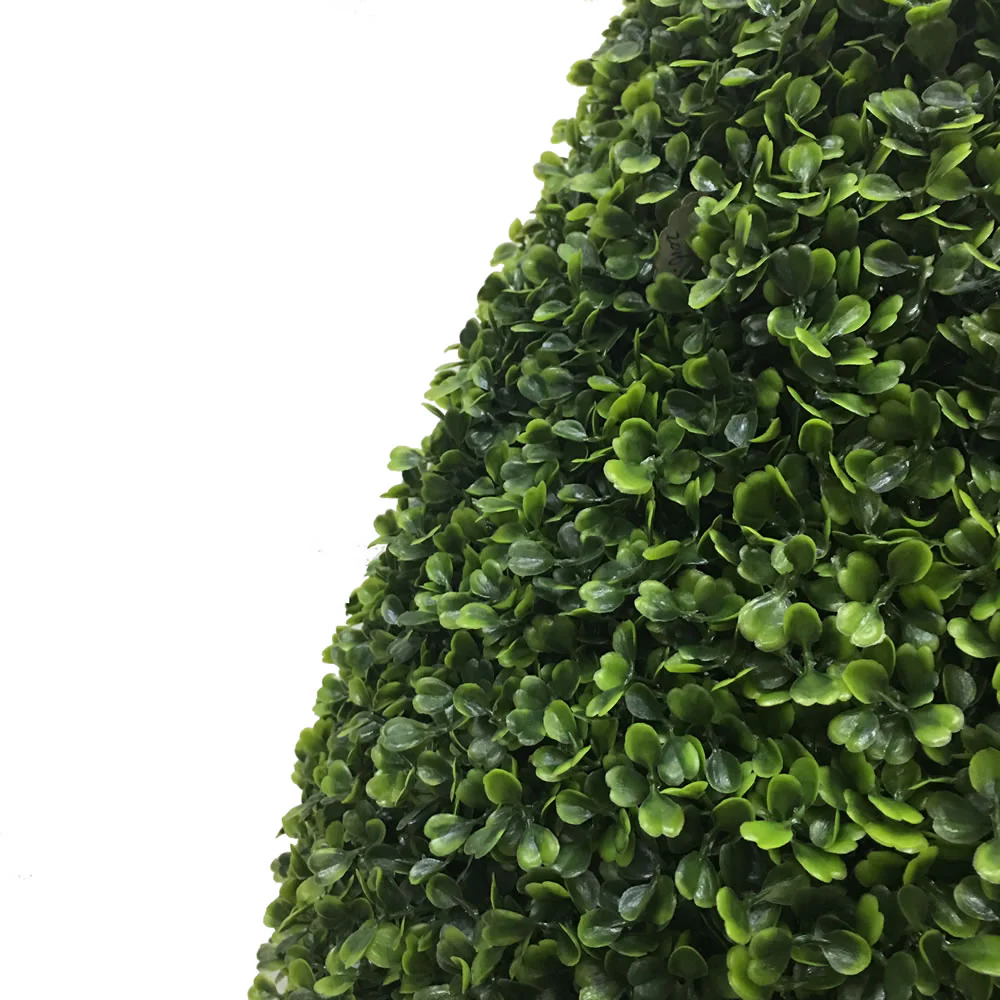 36" Outdoor UV-Resistant Artificial Boxwood Teardrop-Shaped Topiary w/Pot -Green - Image 2