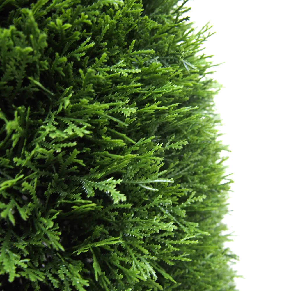 36" Outdoor UV-Resistant Artificial Cedar Teardrop-Shaped Topiary w/Pot -Green - Image 2