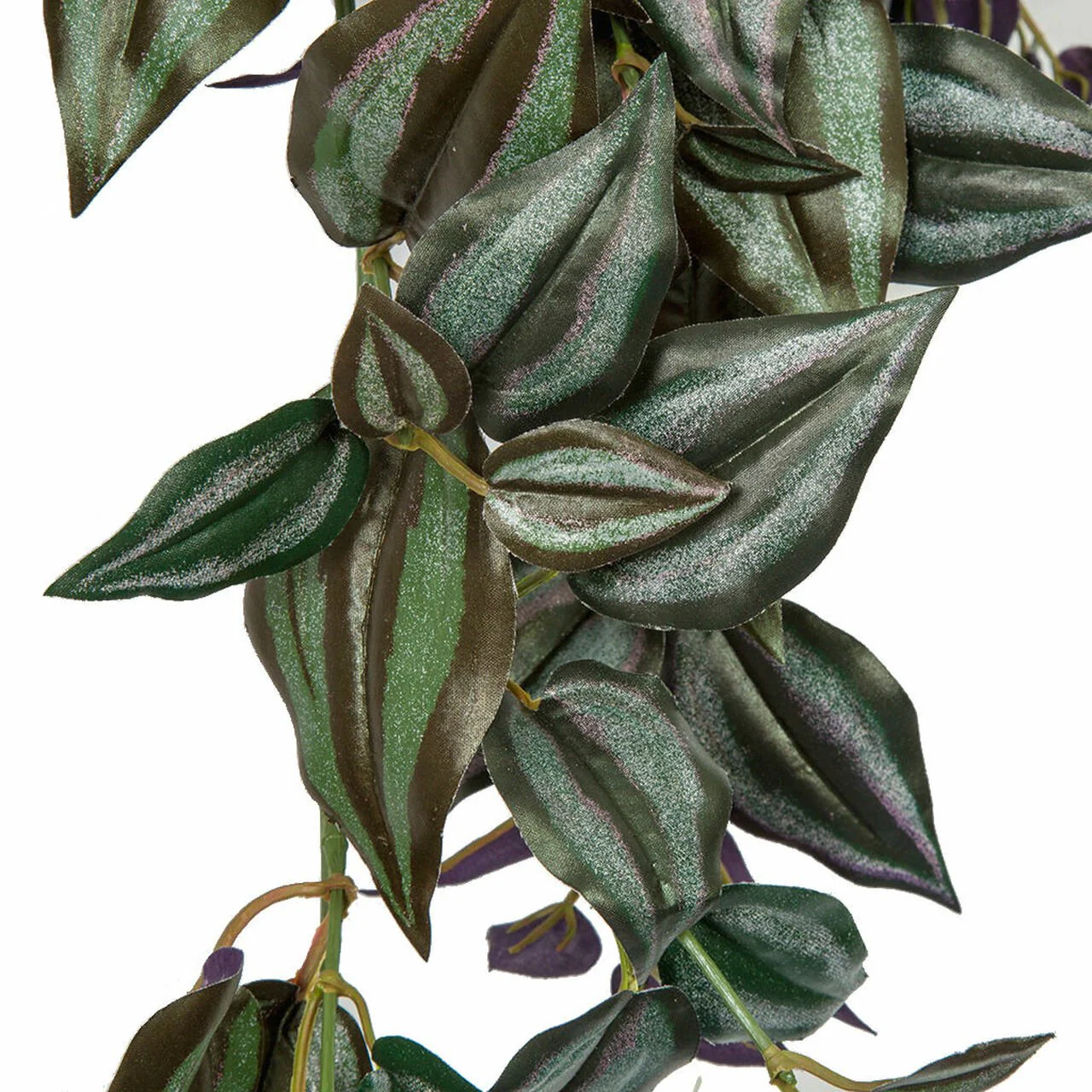 36" Outdoor UV-Resistant IFR Artificial Curly Wandering Jew Hanging Plant -304 Leaves -Green/Purple (Pack of 4) - Image 2