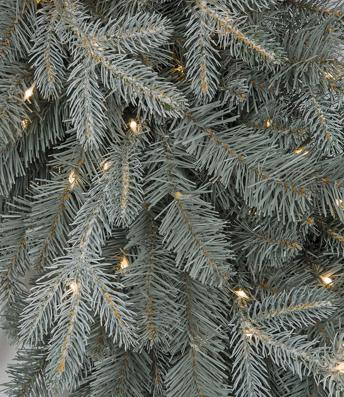 36" PE Appalachian Fir Artificial Wreath, Micro LED Pre-Lit (Twinkle) -Green/Blue - Image 2