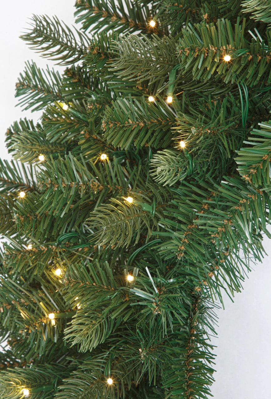 36" PE Artificial Grand Noble Fir Wreath, Micro LED Pre-Lit (Multi-Mode) -Green - Image 3