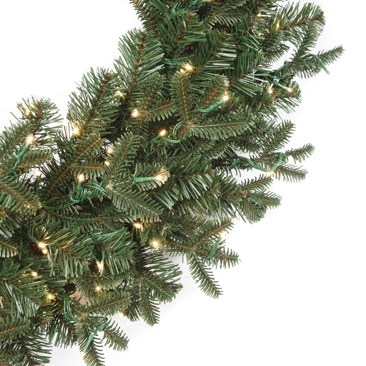 36" PE Georgia Fir Artificial Wreath, Micro LED Pre-Lit -Green - Image 2