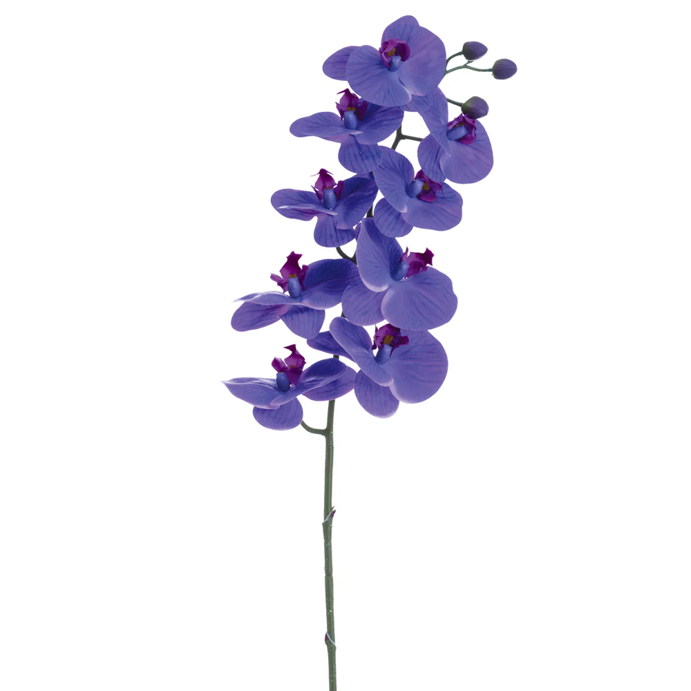 36" Phalaenopsis Orchid Silk Flower Stem -Purple (Pack of 12)