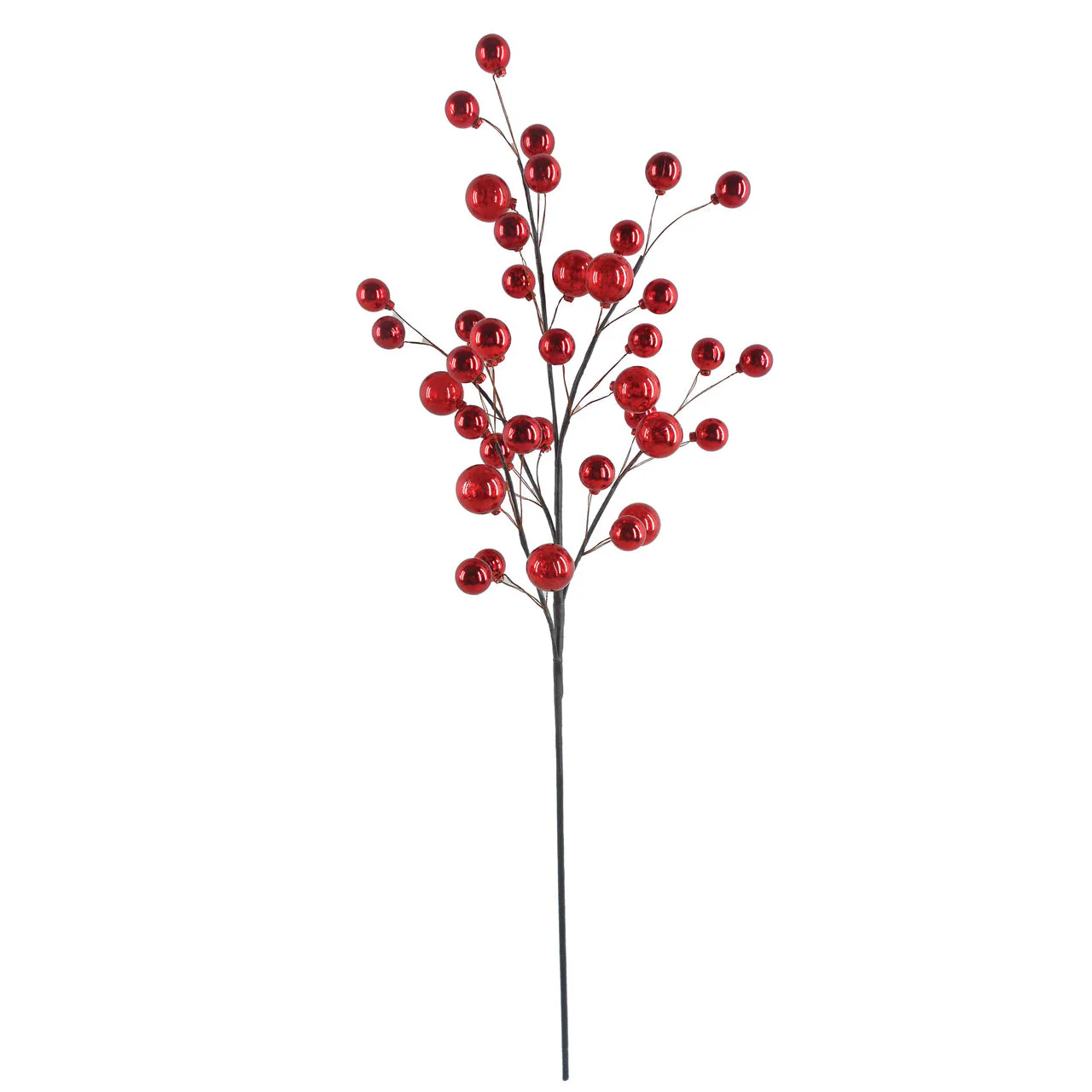 36" Shiny Christmas Ball Stem -Red (Pack of 6)