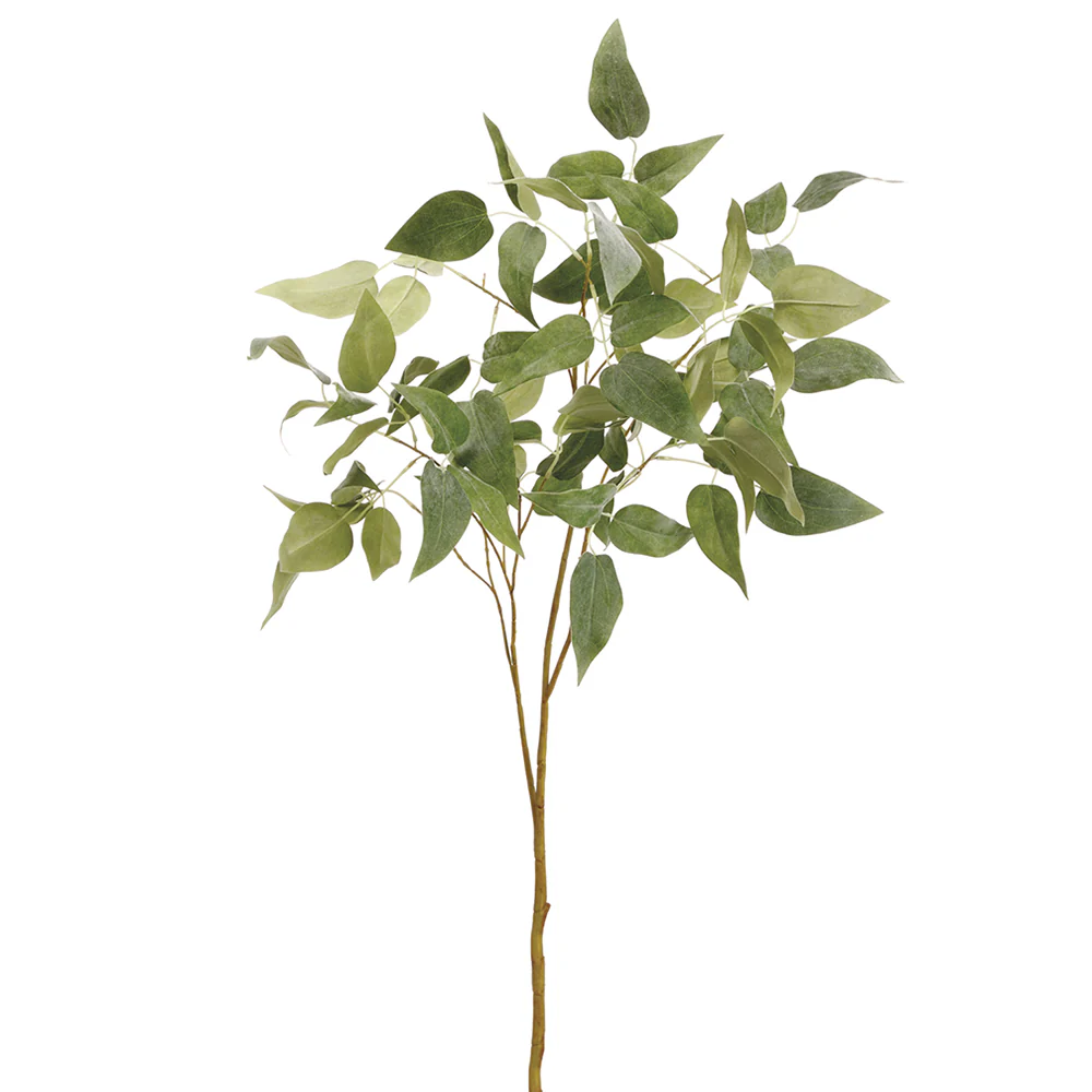 36" Silk Clematis Leaf Stem -Green/Gray (Pack of 12)