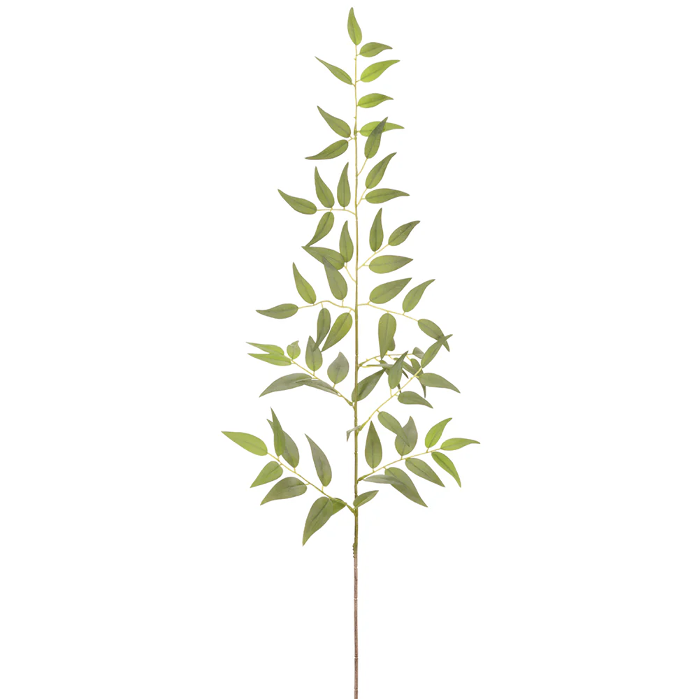 36" Silk Italian Ruscus Leaf Stem -Green/Gray (Pack of 12)