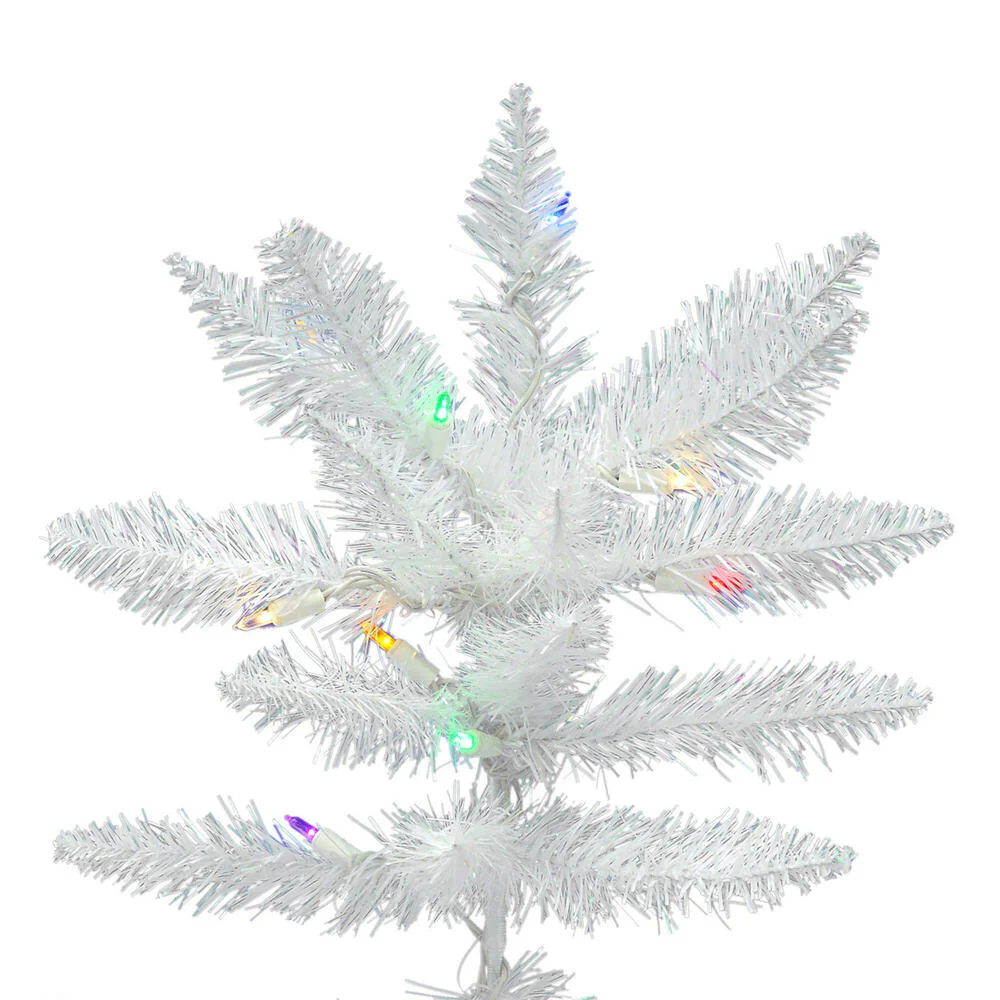 3'6"Hx26"W Sparkle White Spruce Artificial Christmas Tree, LED Pre-Lit (Multicolor) -White - Image 2