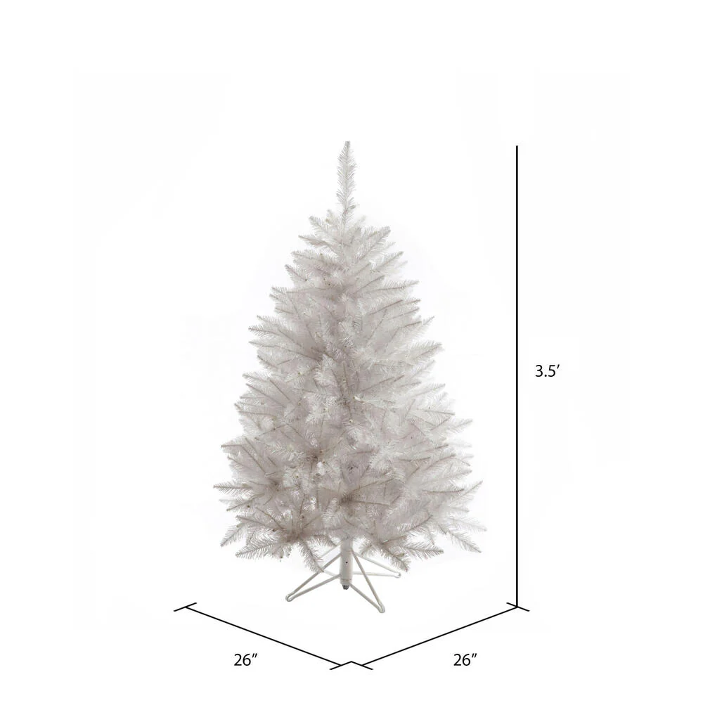 3'6"Hx26"W Sparkle White Spruce Artificial Christmas Tree, Unlit -White - Image 3