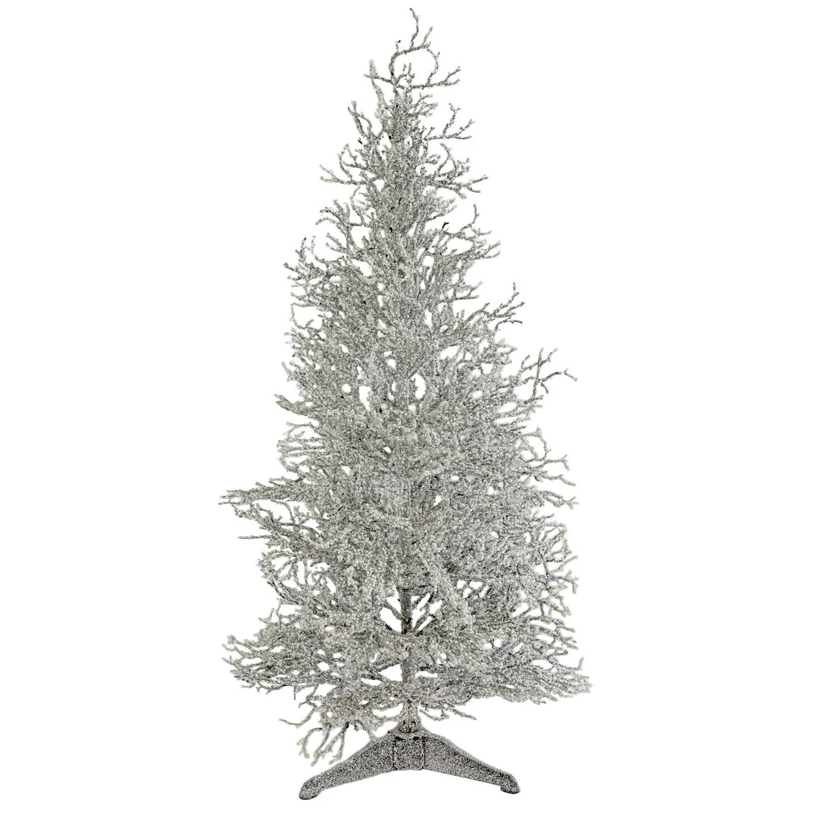 36"x19"W Glittered Snowball Twig Artificial Christmas Tree, Unlit -White/Green (Pack of 2)
