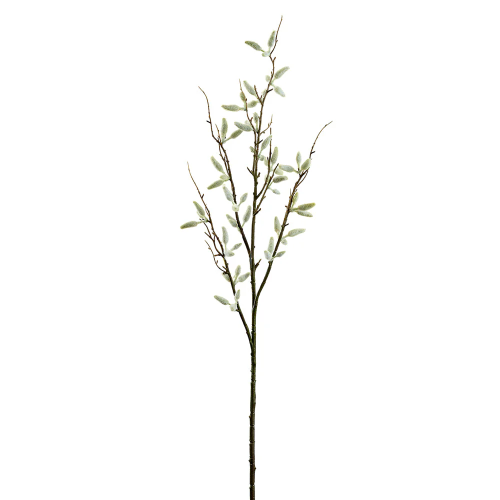 37.5" Artificial Pussy Willow Blossom Flower Stem -Gray/Green (Pack of 12)