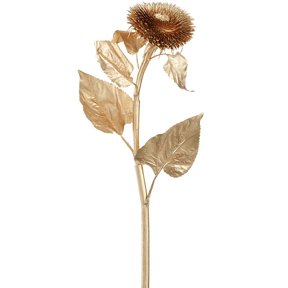 37.8" Metallic Artificial Sunflower Stem -Gold (Pack of 12)