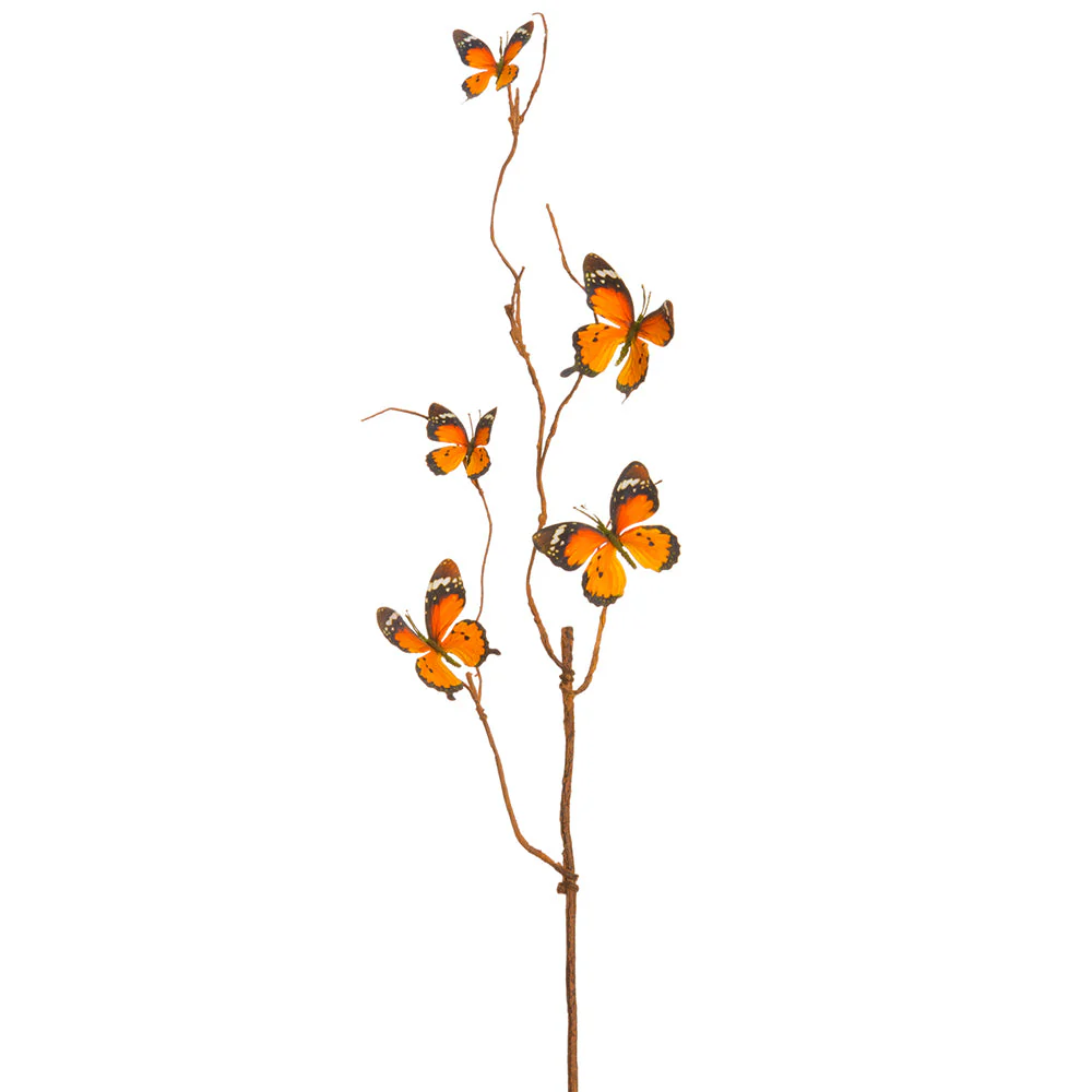 37" Butterfly Artificial Stem -Orange/Brown (Pack of 12)
