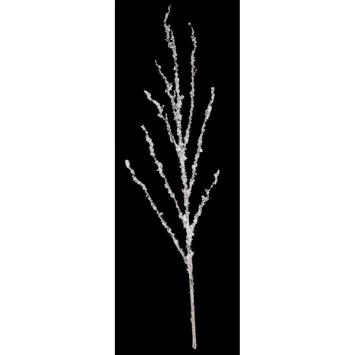 37" Flocked & Glittered Artificial Birch Twig Stem -White/Brown (Pack of 12)