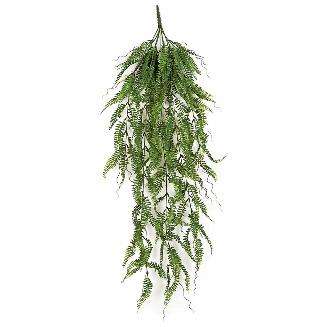 37" Outdoor UV-Resistant Artificial Hanging Fern Leaf Plant -Green (Pack of 12)
